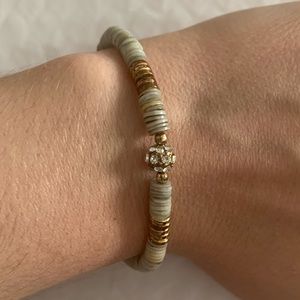 Green and gold rhinestone bracelet